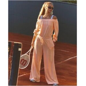 FP Movement by FREE PEOPLE One To Beat Onesie in Pastel Peach NWOT -S $98